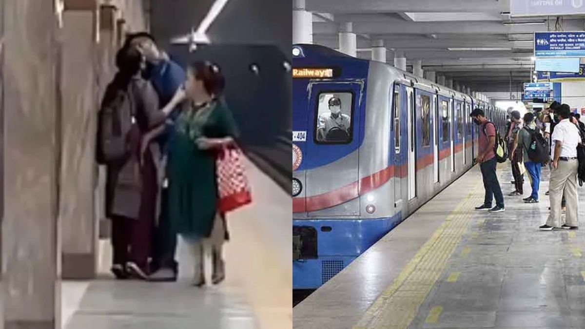 kolkata metro station couple kissing video